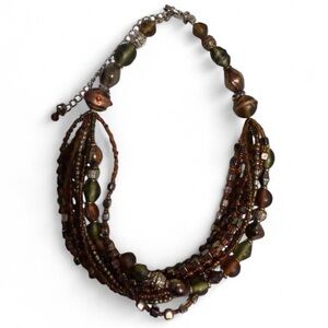 Multi-Strand Glass Beaded Necklace vintage
